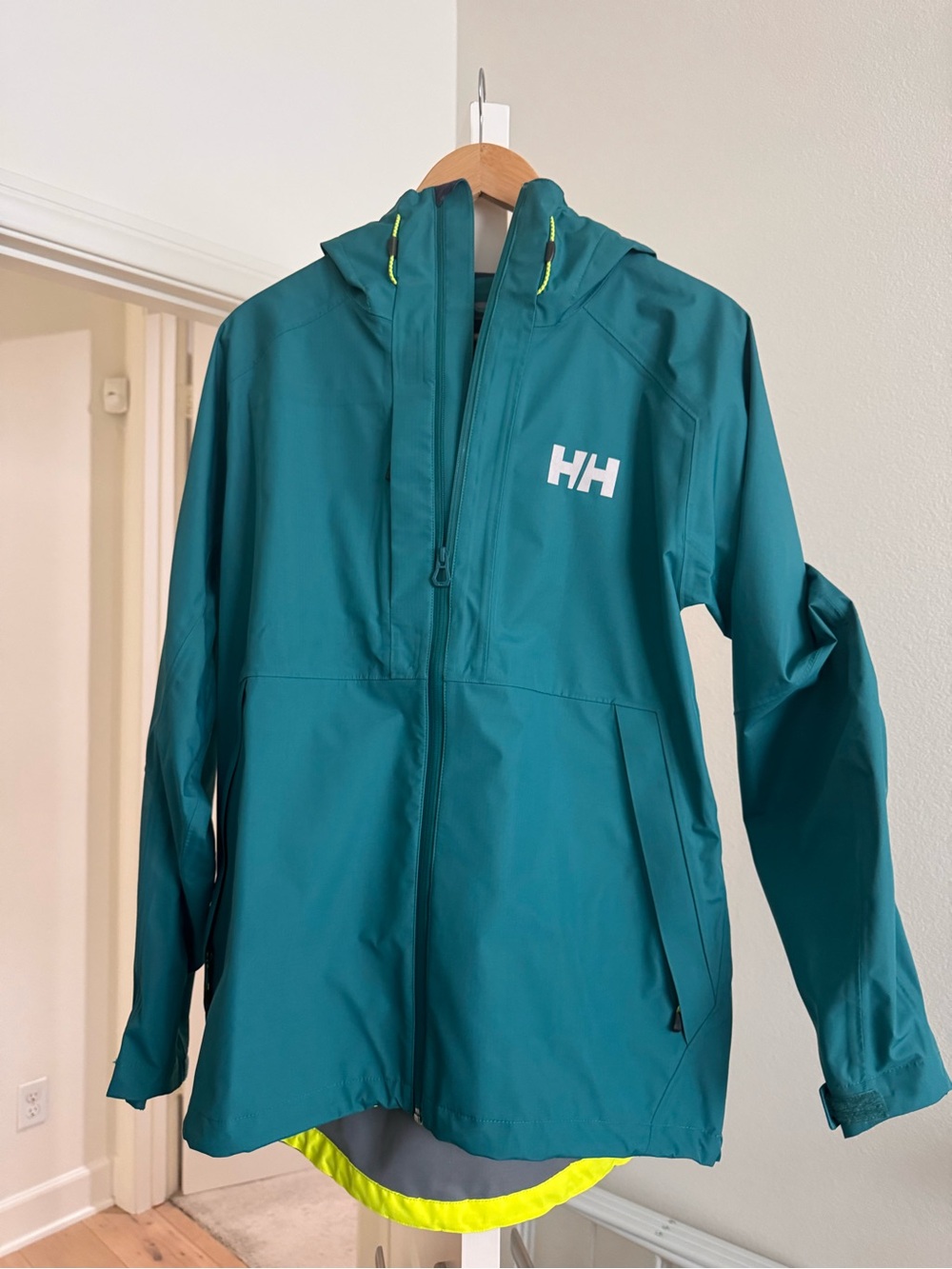 Helly Hansen Teal Men Waterproof Hooded Shell Jacket Size L